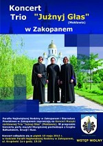 Koncert Muzyki cerkiewnej Tria „Junyj Gas” z Modawii